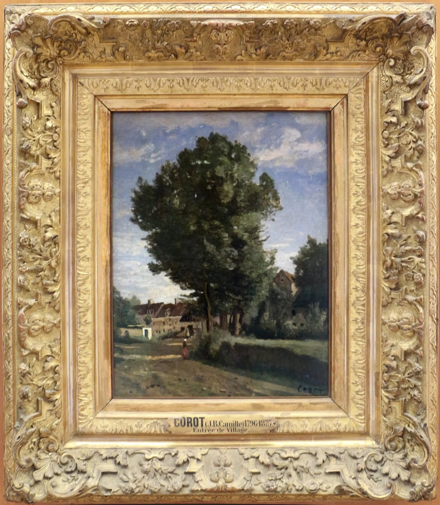 Kylän sisäänkäynti - Jean-Baptiste Camille Corot