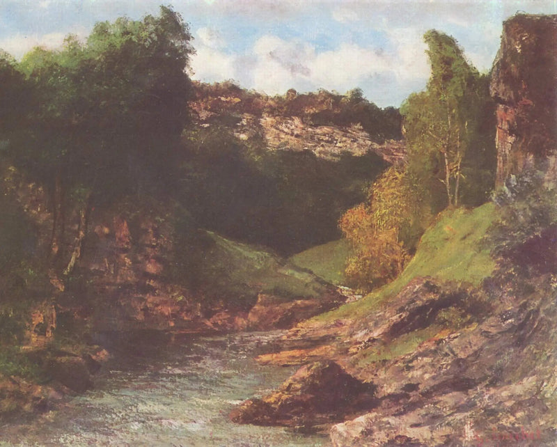 Ornansin ympäristö, kallioinen maisema - Gustave Courbet