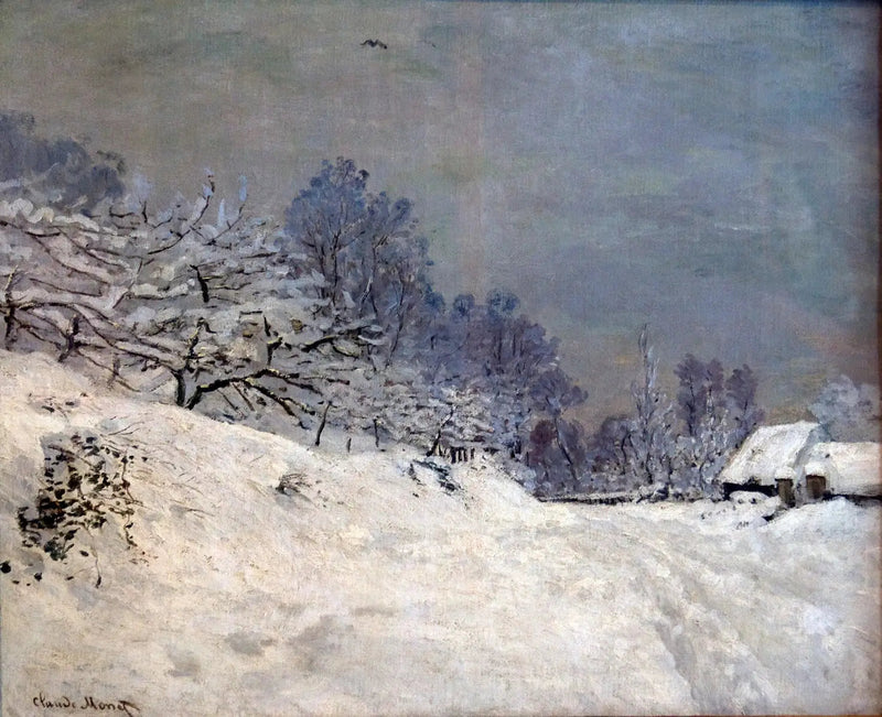 Honfleurin ympäristö, lumi - Claude Monet