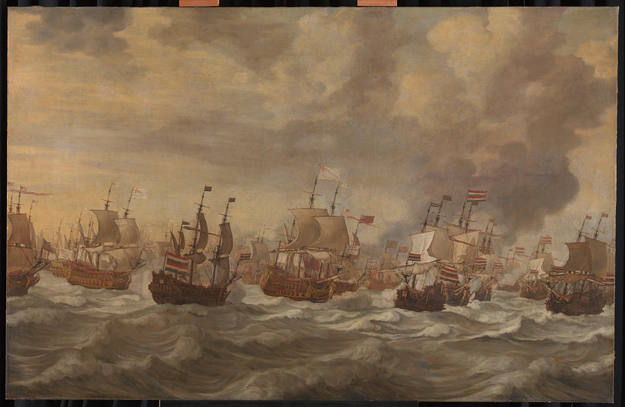 Épisode de la bataille des Quatre Jours, du 11 au 14 juin 1666, lors de la Seconde Guerre navale anglaise (1665-1667) - Willem Van de Velde l'Ancien