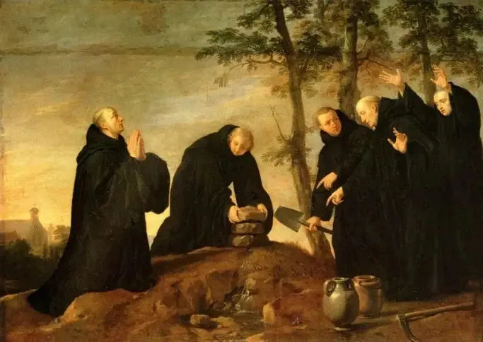 Pyhän Benoîtin elämän jaksot: Ihmeellinen lähde - Philippe de Champaigne
