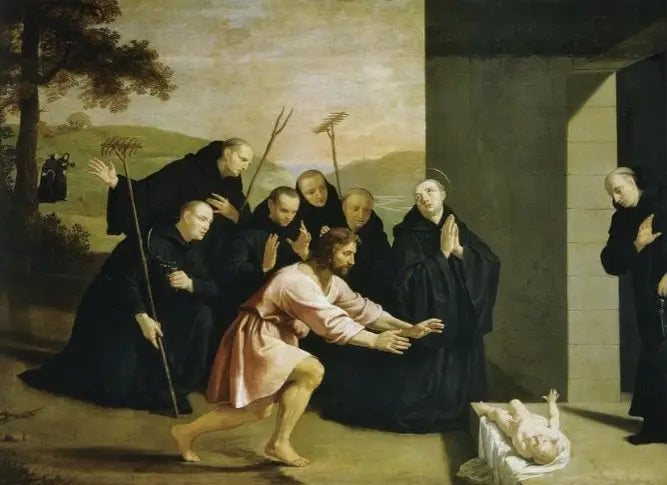 Saint Benedictin elämän jaksot: Ylösnoussut lapsi - Philippe de Champaigne