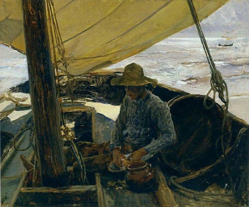 Perunoiden kuoriminen - Joaquín Sorolla