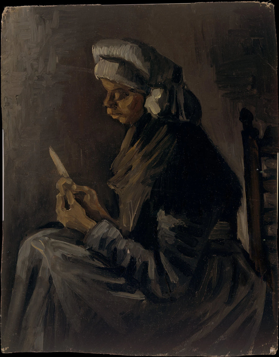 L'éplucheur de pommes de terre (revers: Autoportrait au chapeau de paille) - Vincent van Gogh