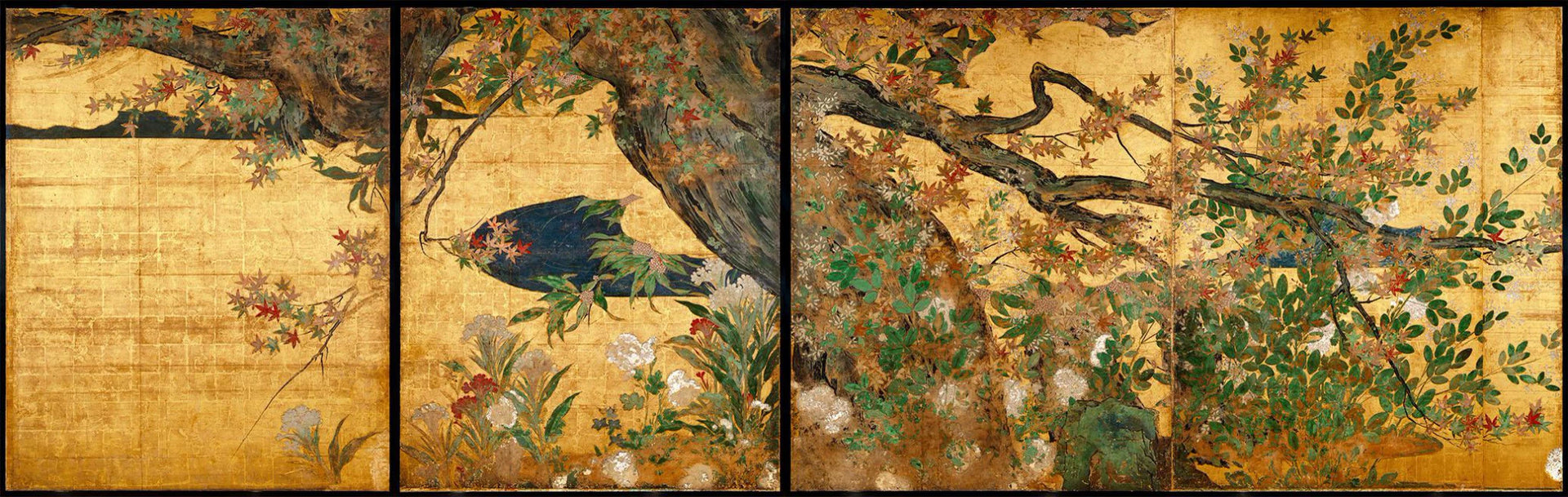 Érable et plantes d’automne, Hasegawa Tōhaku, 1593