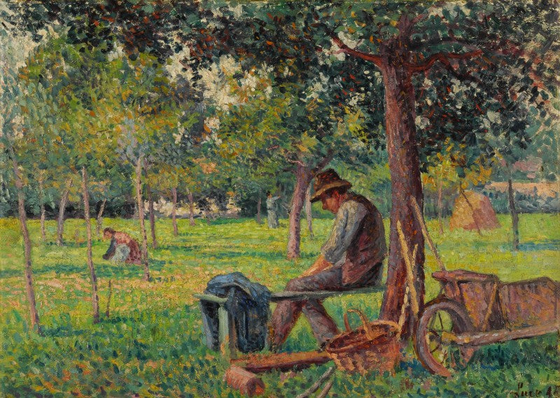 Éragny, Rodo Pissarro puutarhassa isänsä kanssa - Maximilien Luce