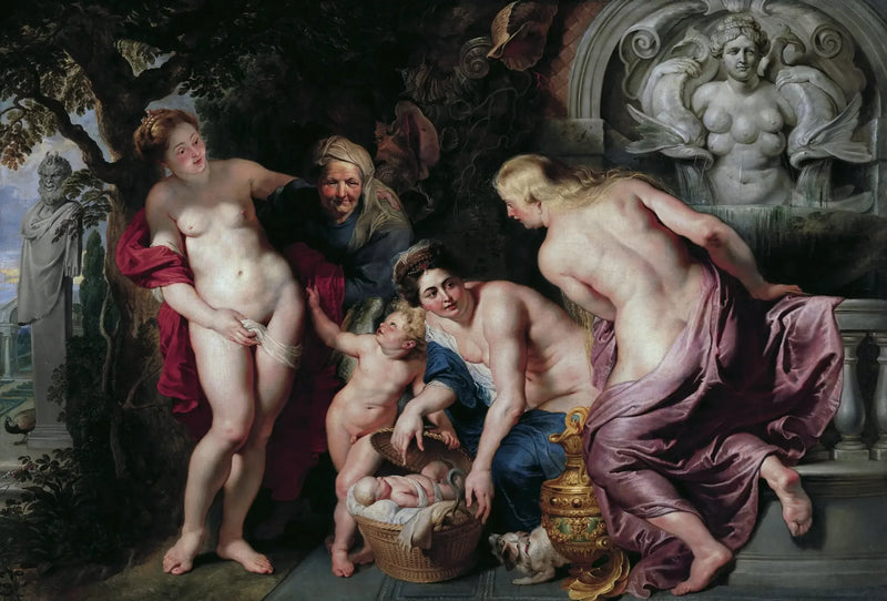 Érichthonios löydetty Cécropsin tyttöjen toimesta - Peter Paul Rubens
