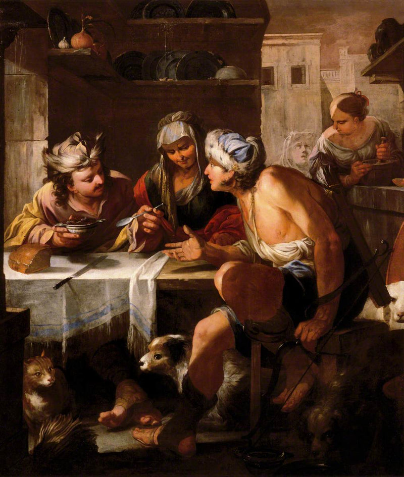 Esau myy esikoisoikeutensa - Luca Giordano