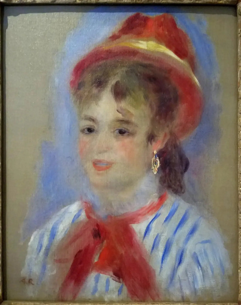 Estelle punaisessa hatussa - Pierre-Auguste Renoir