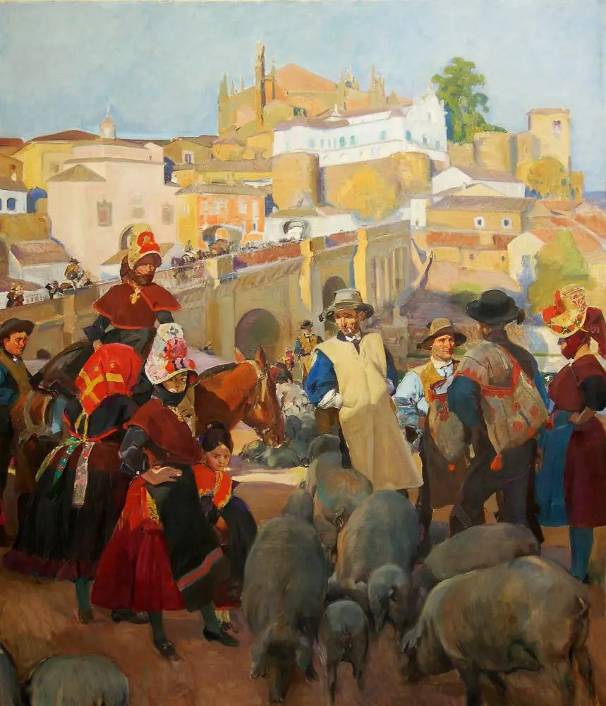 Reproduction du tableau « Estrémadure, le Marché - Joaquín Sorolla » par Alpha Reproduction en peinture à l’huile