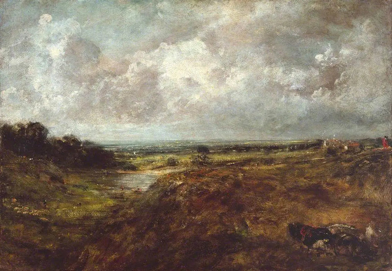 Branch Hill -järvi, Hampstead Heath, hevosenkärryn ja reuhkureiden kanssa - John Constable