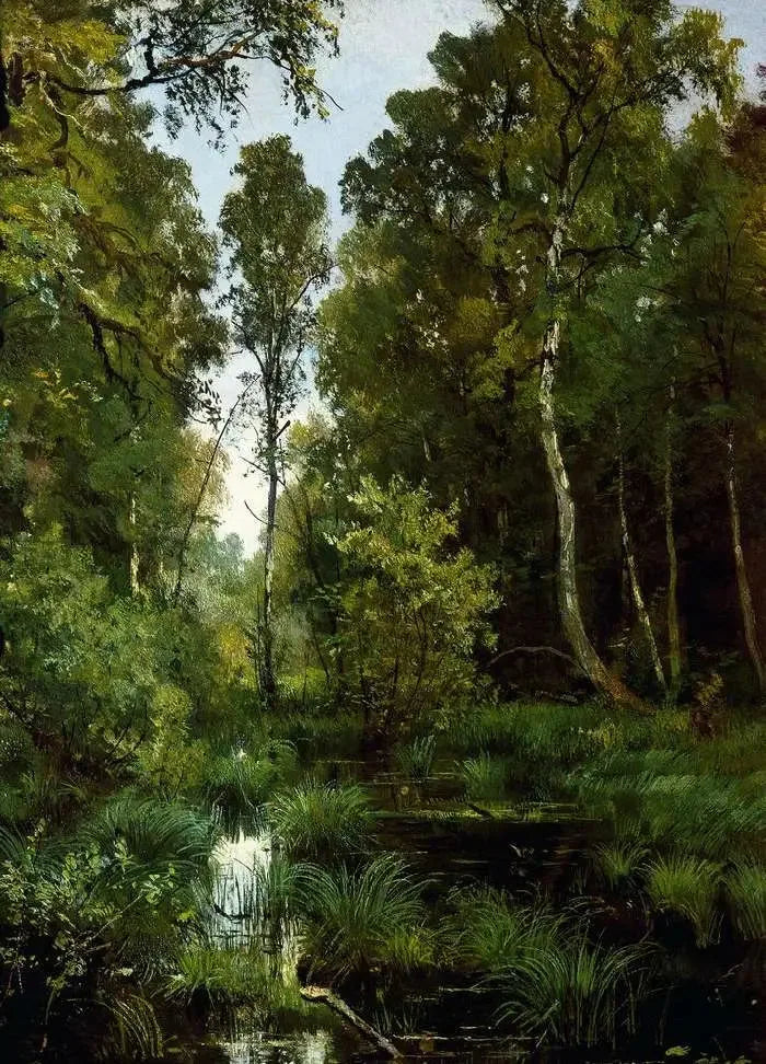 Merta kasvillisuuden valtaamana metsän reunassa. Siverskaya - Ivan Chichkine
