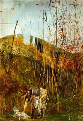 Étendre le linge. Peinture murale de Falconiera - Giovanni Boldini - Alpha Reproduction