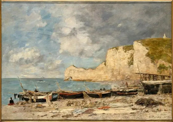 Étretat, Amontin jyrkänne - Eugène Boudin