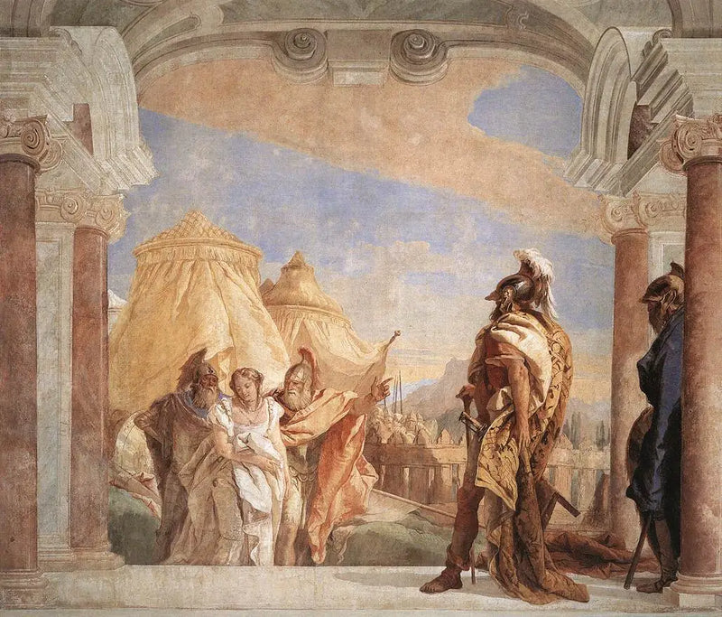 Eurybates ja Talthybios johtavat Briséisin Agamemmoon - Giovanni Battista Tiepolo