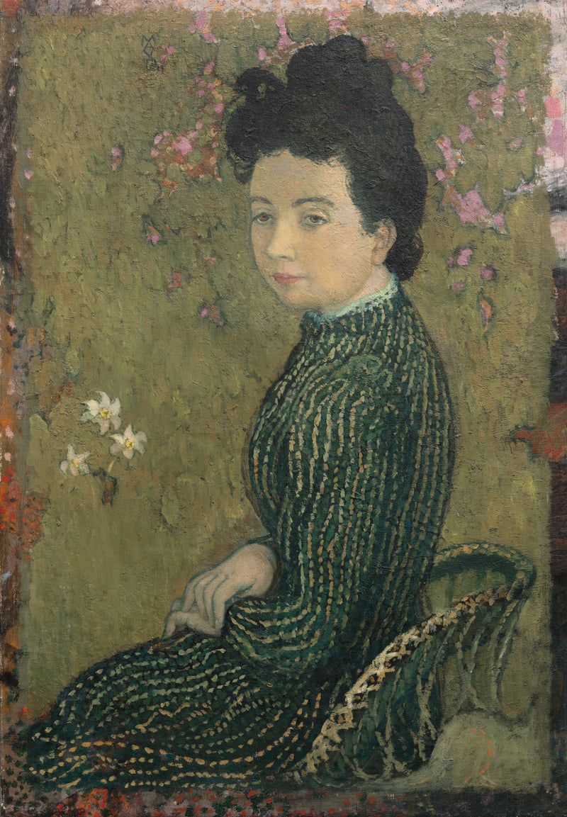 Eva Meurier vihreässä mekossa - Maurice Denis