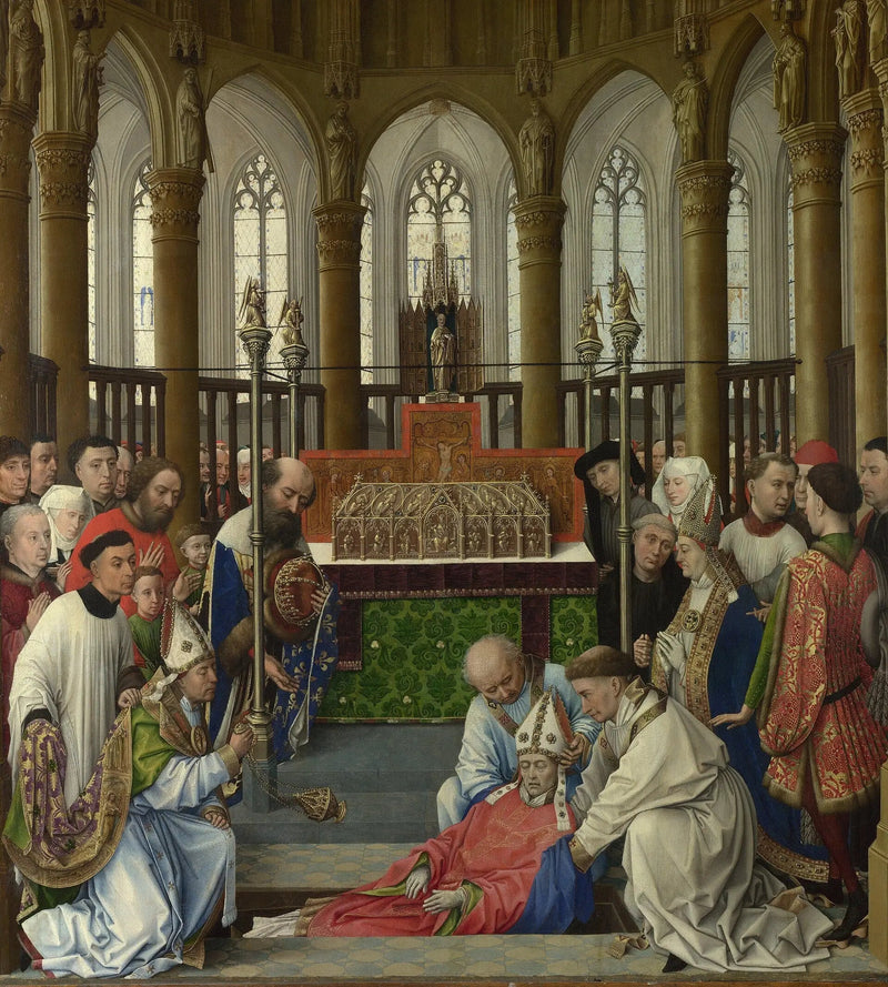 Pyhän Hubertin hautaaminen uudelleen - Rogier van der Weyden
