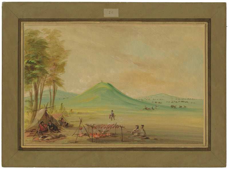 Lähetys leiriytyi Teksasin preerialle. Huhtikuu 1686 - George Catlin