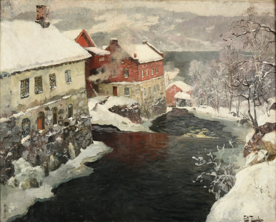 Valmistettu Norjassa, kahdessa myllyssä Mesma-joen varrella - Frits Thaulow