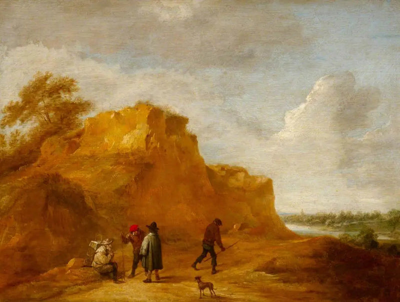 Hiekkaranta ja hahmot - David Teniers nuorempi