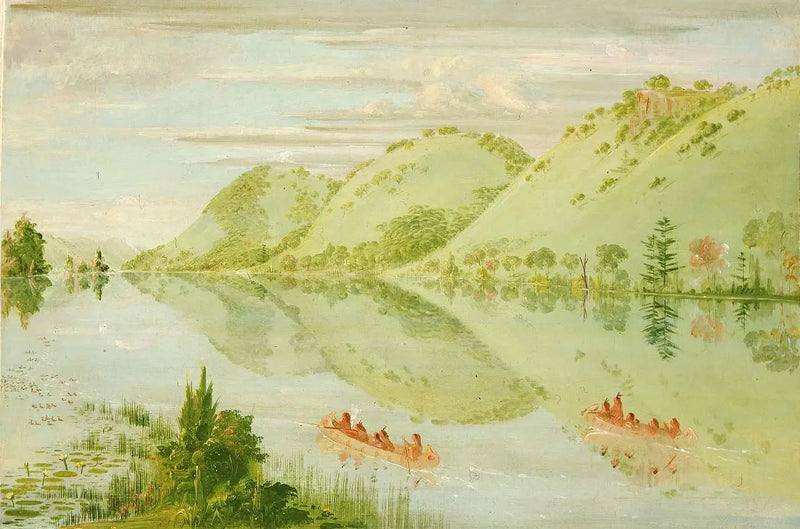 Kuvankauniit jyrkänteet Prairie du Chienin yläpuolella - George Catlin