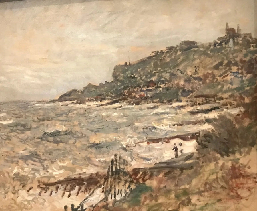 Cliffs lähellä Sainte-Adresse, harmaa sää W689 - Claude Monet