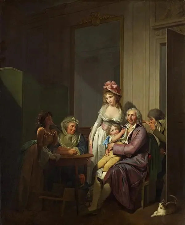 Perhe sisätilassa - Louis-Léopold Boilly