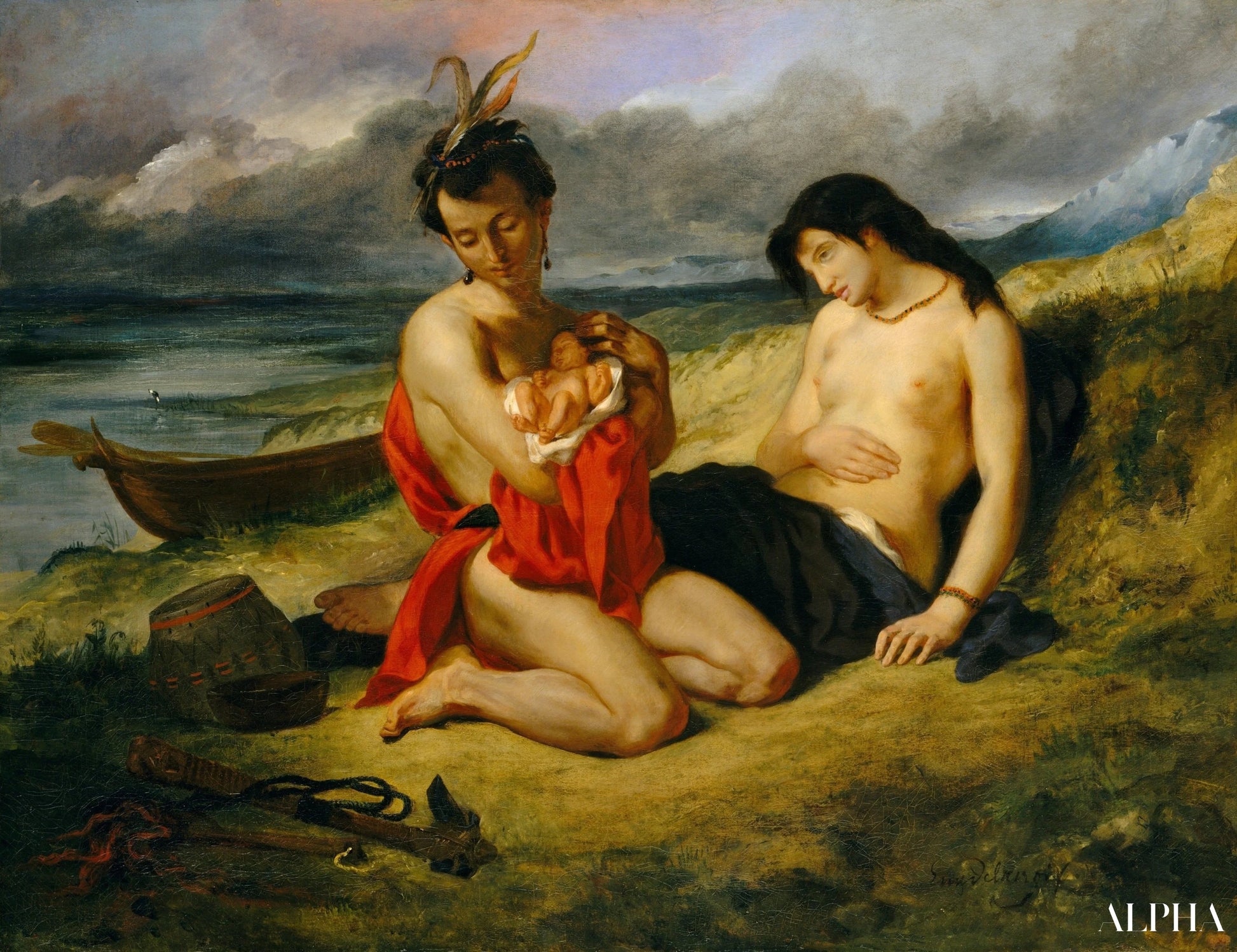 Famille d'Indiens - Eugène Delacroix - Reproductions de tableaux et peintures haut de gamme