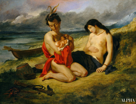 Famille d'Indiens - Eugène Delacroix - Reproductions de tableaux et peintures haut de gamme