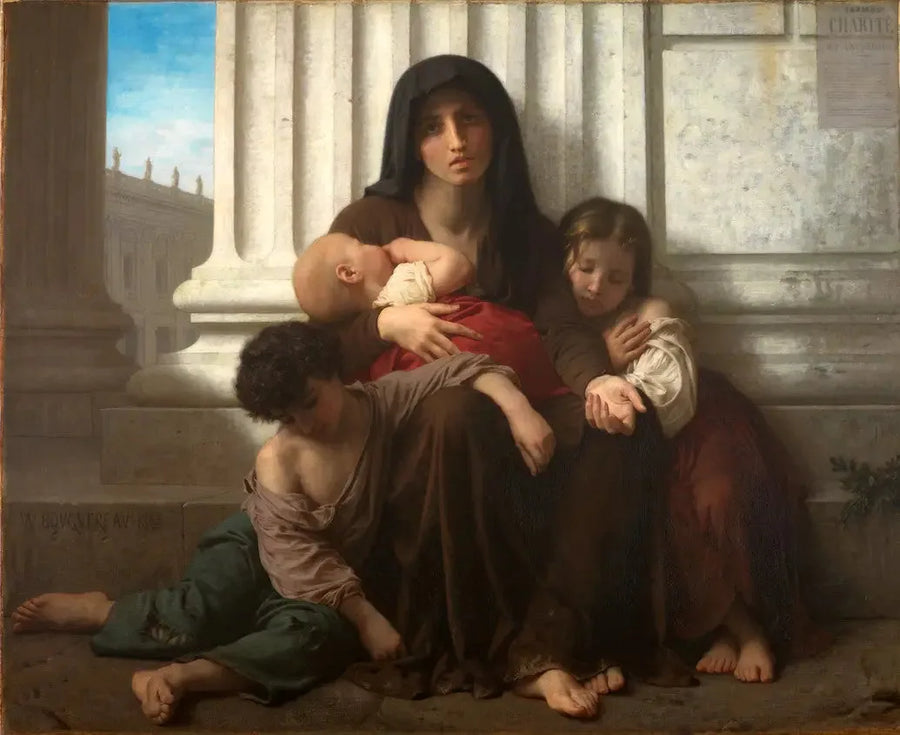Köyhä perhe - Bouguereau