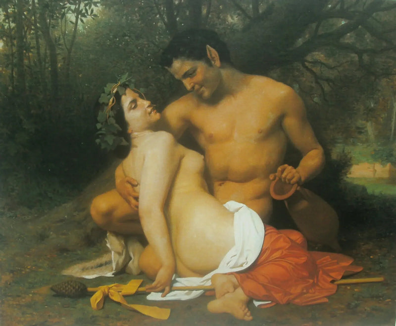 Fauna ja Bacchus - Bouguereau