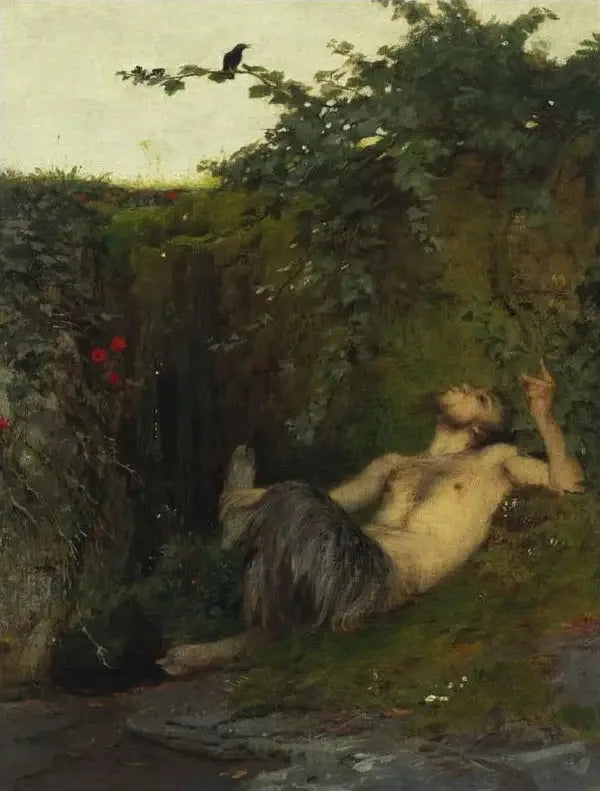Eläin ja mustarastas - Arnold Böcklin