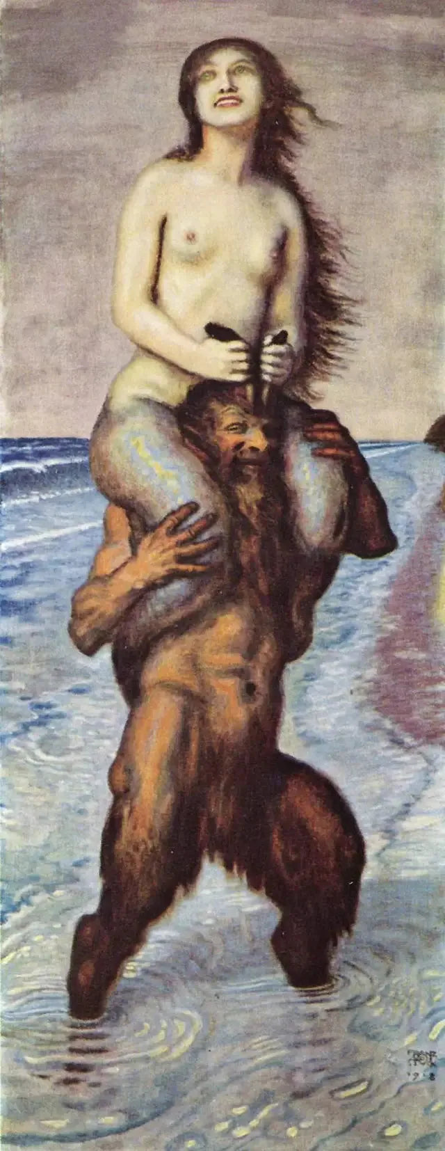 Fauna ja Merenneito - Franz von Stuck