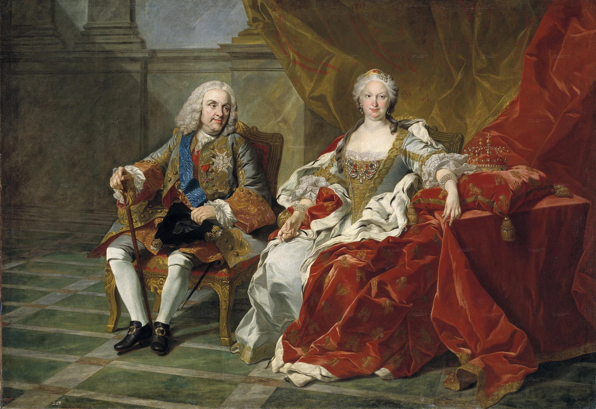 Felipe V et Isabel Farnesio - Louis-Michel van Loo