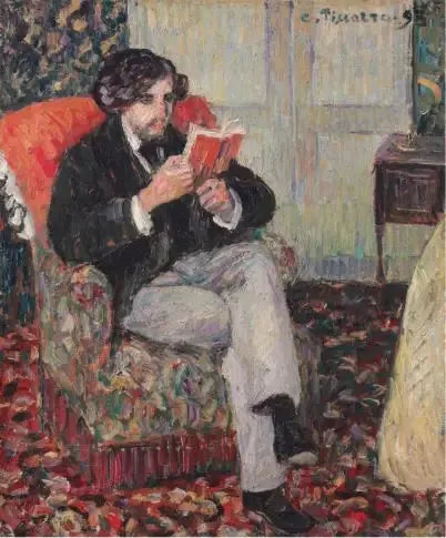 Félix Pissarro lukemassa - Camille Pissarro