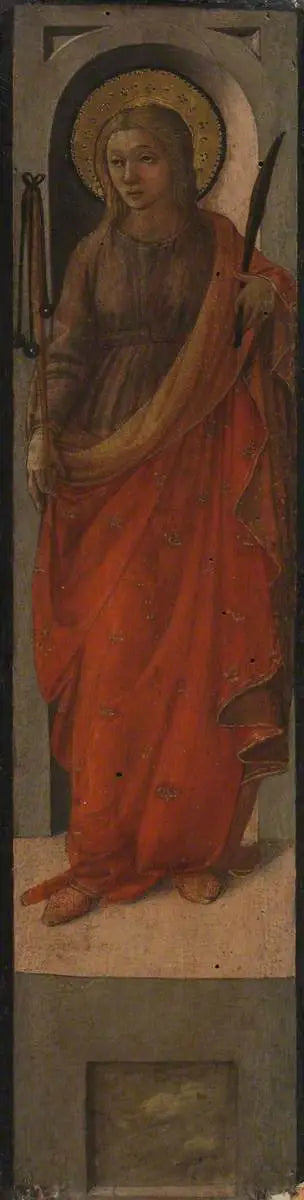 Nainenpyhimys ruosulla (Pyhä Walburga?) - Fra Filippo Lippi