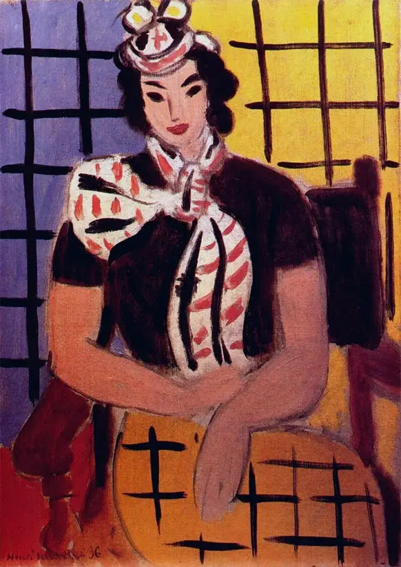 Skotlantilaisessa huivissa oleva nainen - Henri Matisse