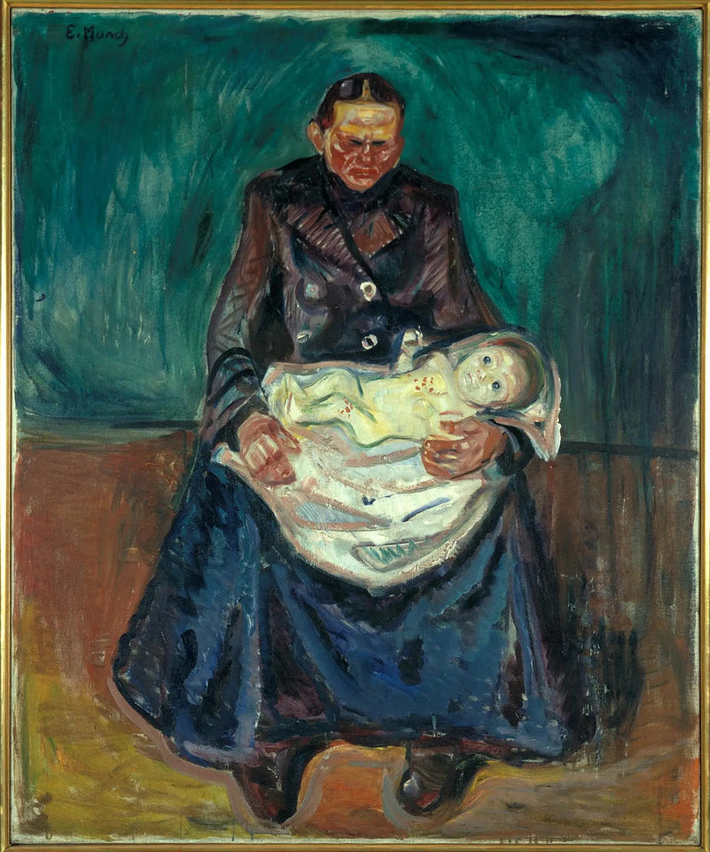Nainen sairaan lapsen kanssa. Perintö - Edvard Munch