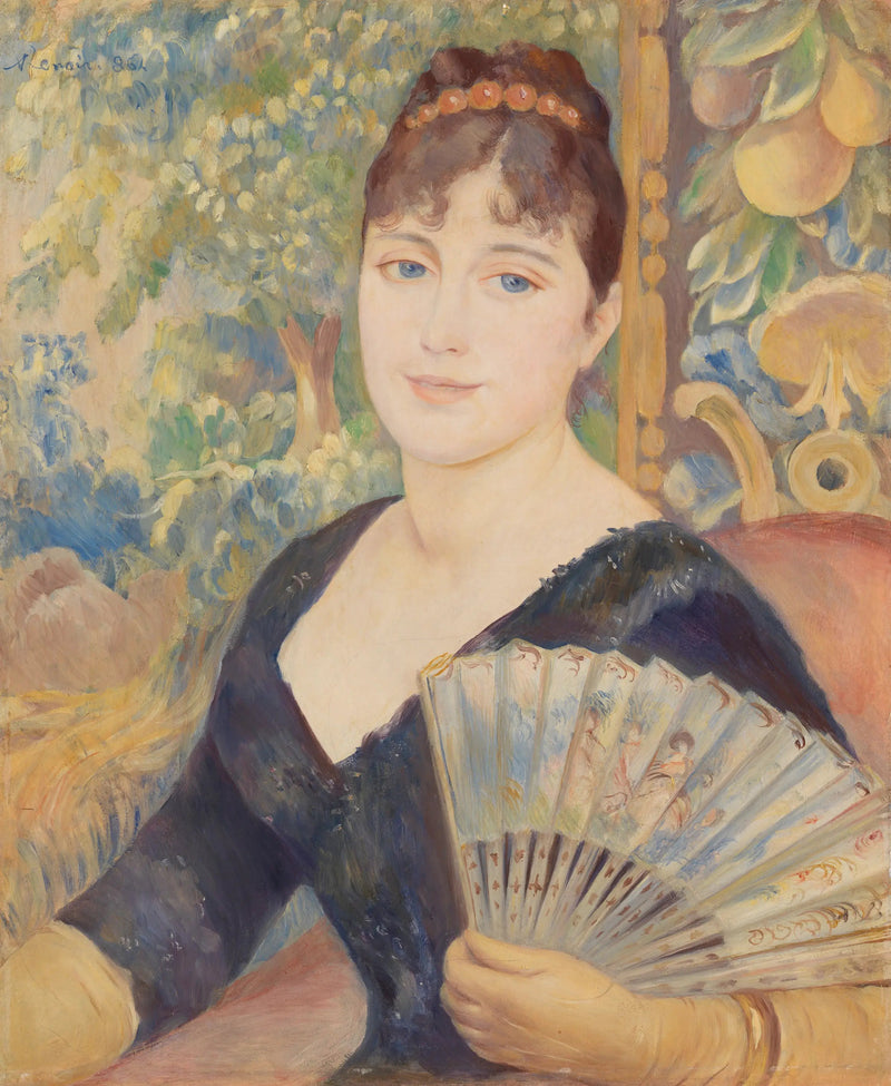 Nainen tuulettimella - Pierre-Auguste Renoir