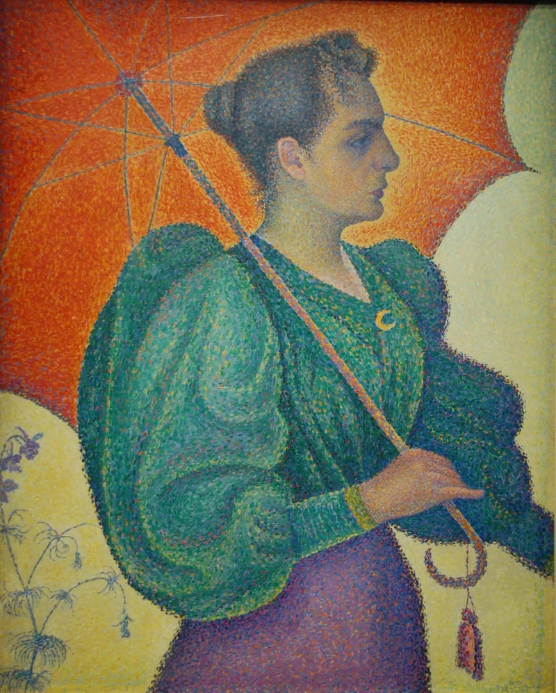 Nainen sateenvarjon kanssa - Paul Signac