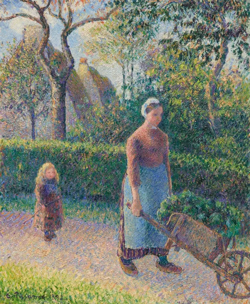 Nainen kärryssä - Camille Pissarro