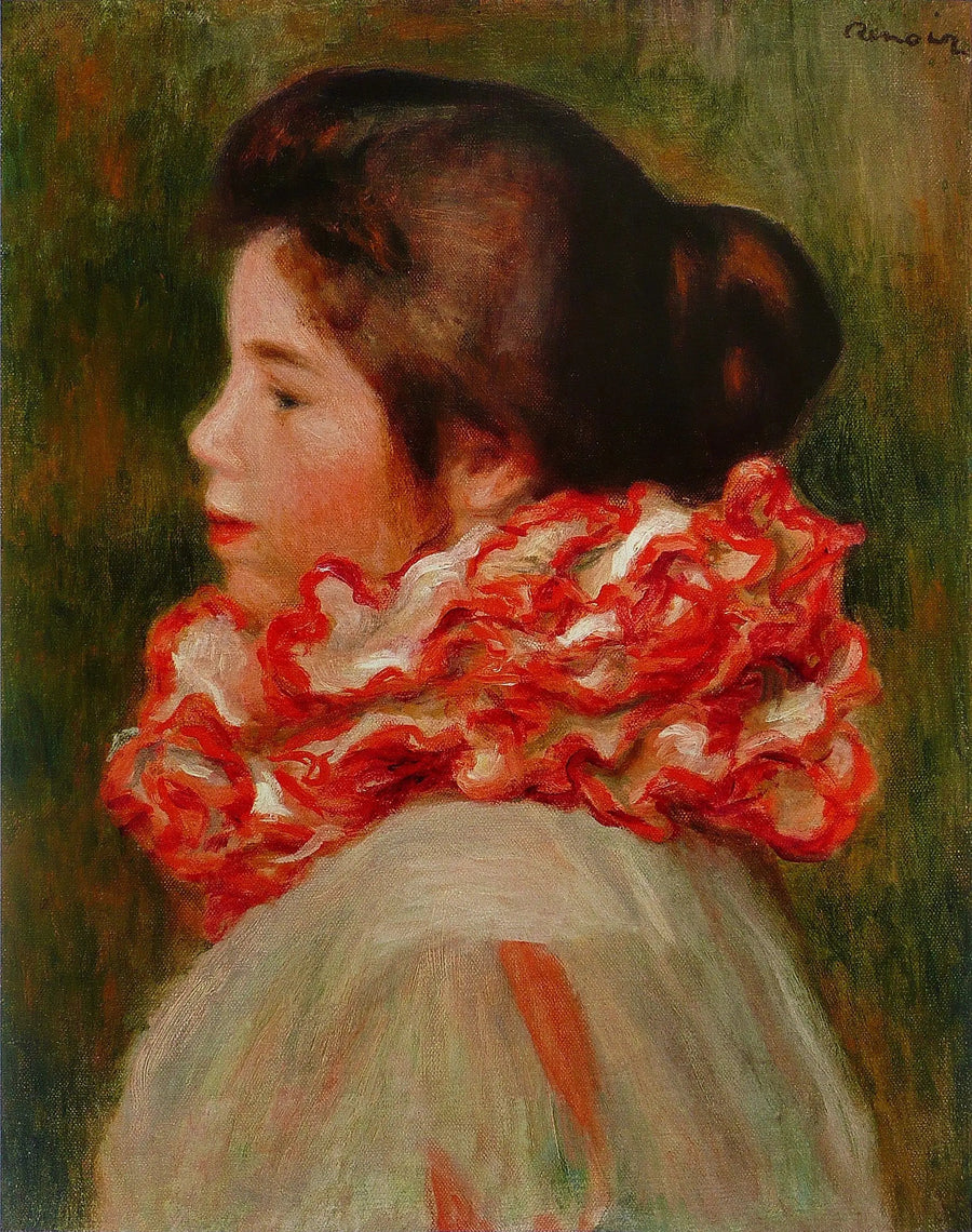 Nainen punaisella kauluksella - Pierre-Auguste Renoir
