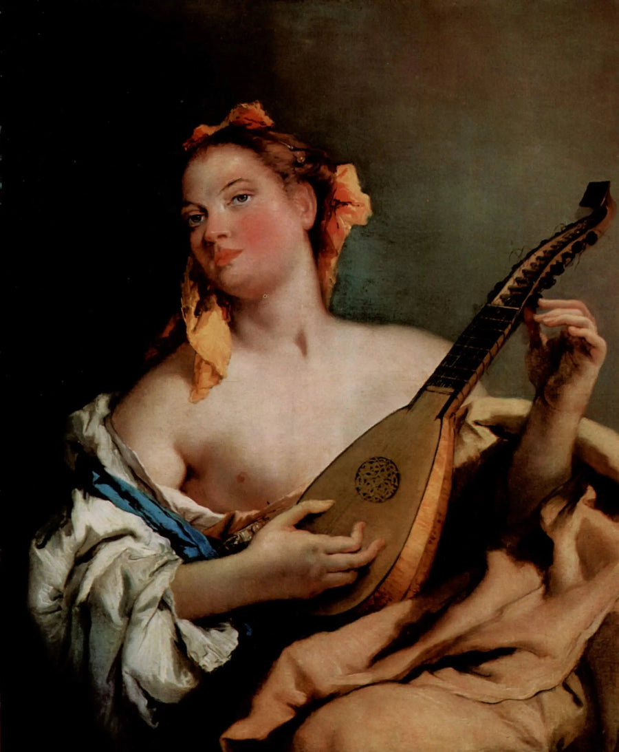 Nainen mandoliinilla - Giovanni Battista Tiepolo