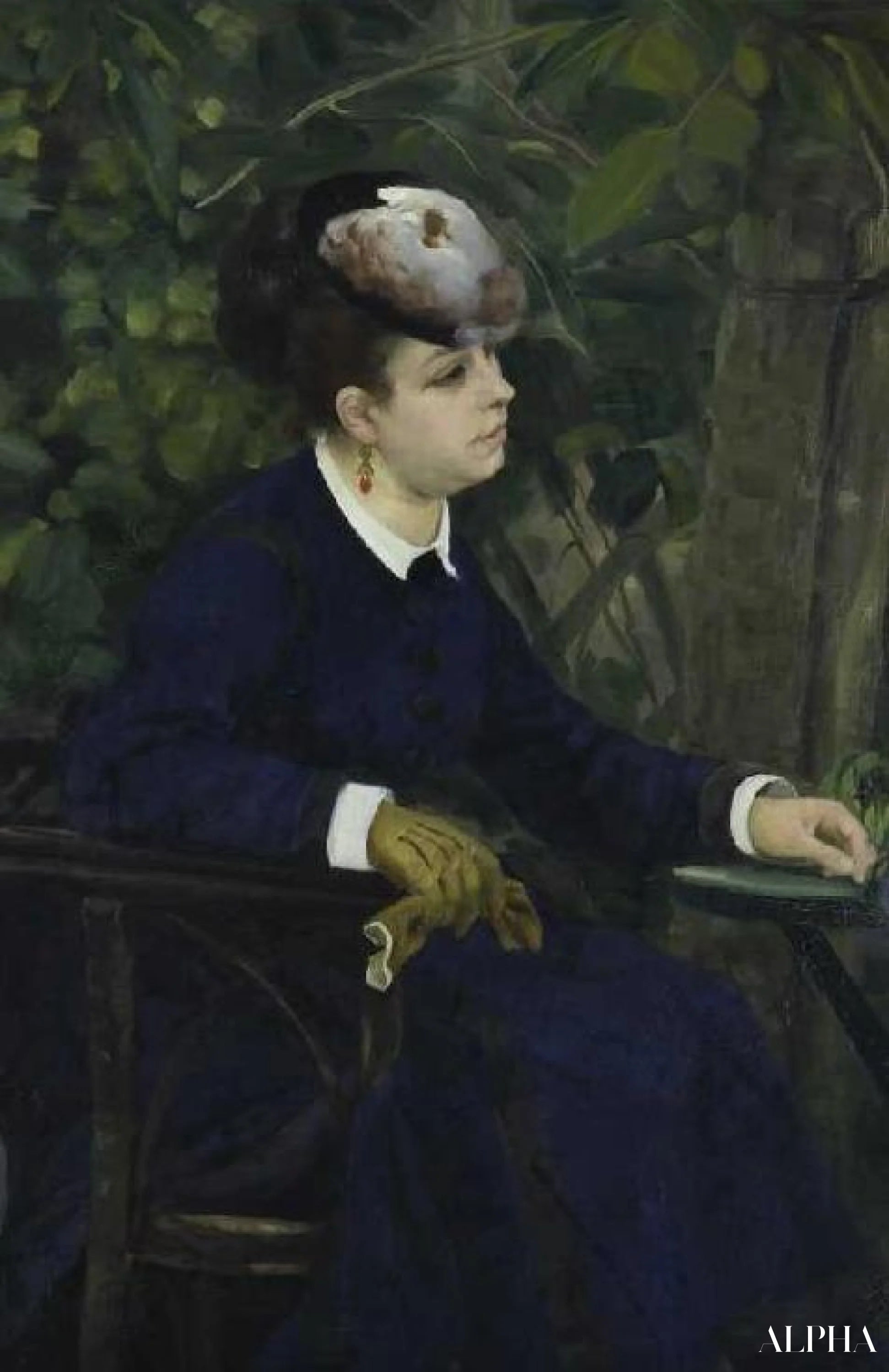 "Nainen lokin kanssa (Moevenhut) - Pierre-Auguste Renoir - Taulujen ja korkealaatuisten maalauksien reproduktiot"