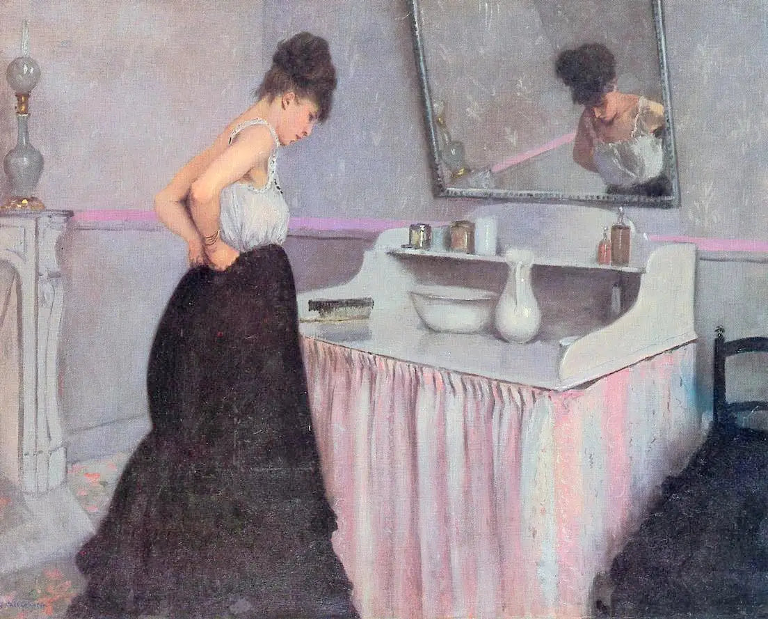 Femme à sa toilette - Gustave Caillebotte image 1 reproduction de peinture à l’huile