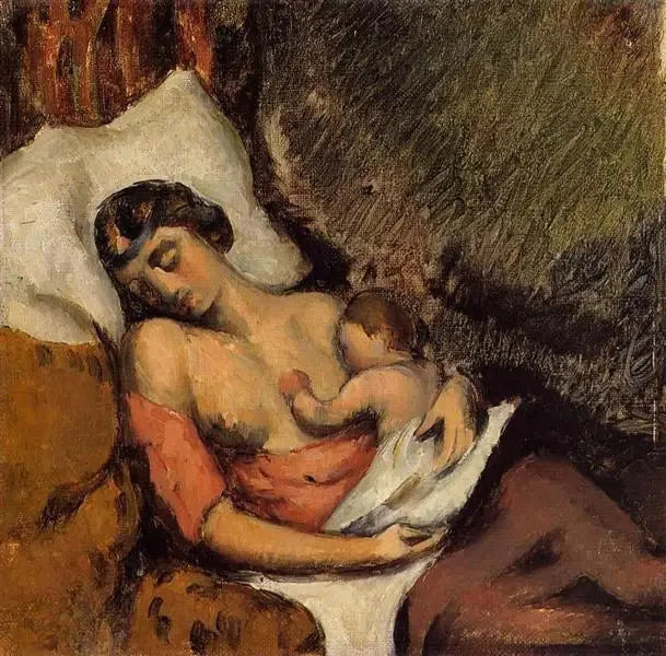 Äiti imettää lastaan - Paul Cézanne