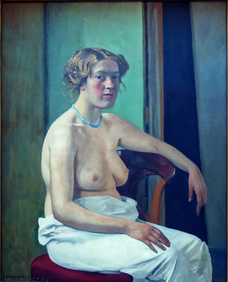 Nainen istuu puolialasti - Félix Vallotton