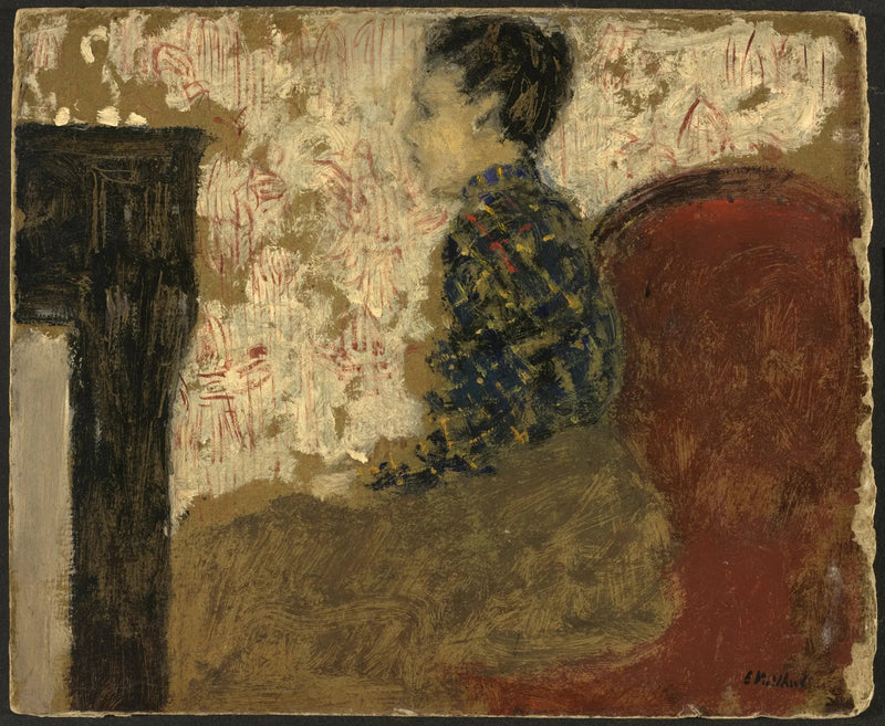 Nainen istuu tulen vieressä - Édouard Vuillard