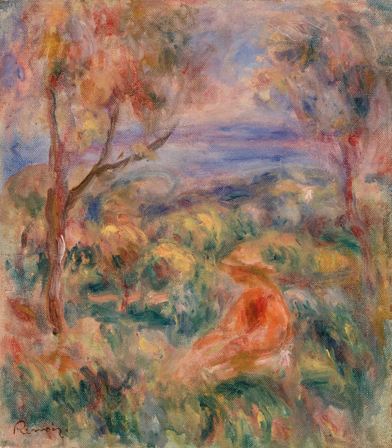 Istuva nainen merelle päin (Istuva nainen meren rannalla) - Pierre-Auguste Renoir
