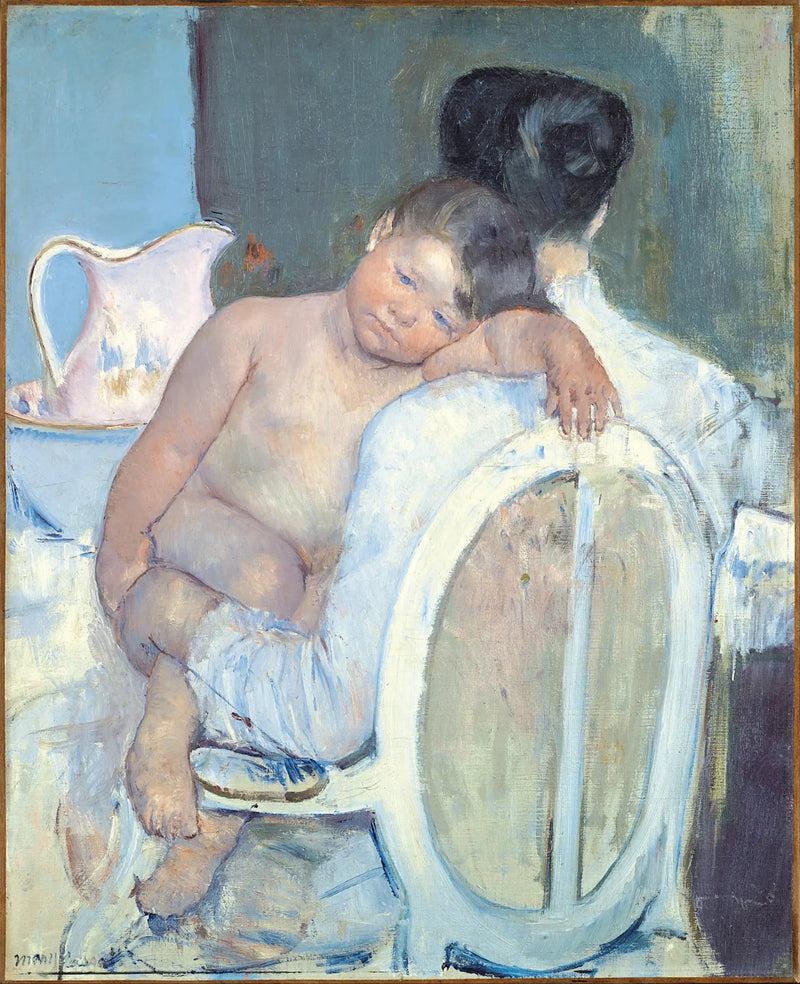 Istuva nainen lapsi sylissään - Mary Cassatt